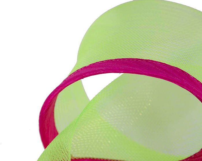 Fascinators Online - Twisted lime & fuchsia racing fascinator by Fillies Collection
