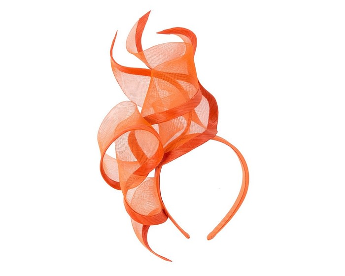 Bespoke large orange racing fascinator by Fillies Collection - Image 2