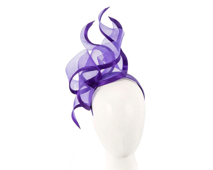 Bespoke large purple racing fascinator by Fillies Collection