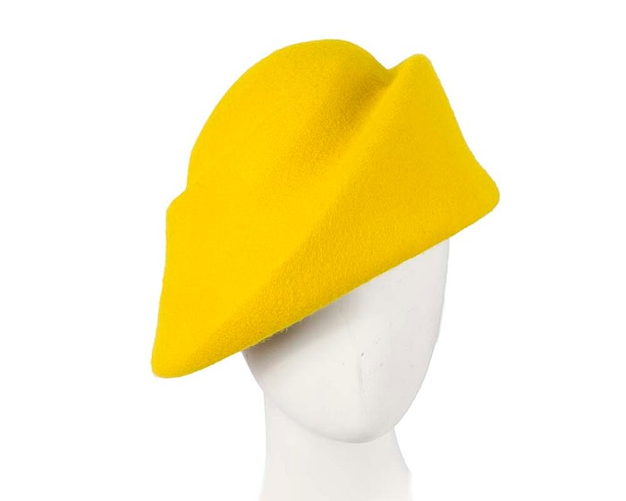 Fascinators Online - Designers yellow felt hat