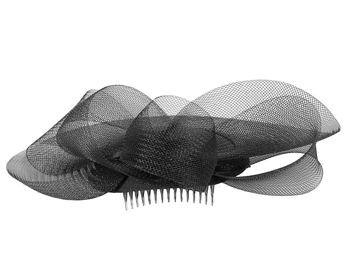 Black custom made Mother of the Bride cocktail hat - Image 6