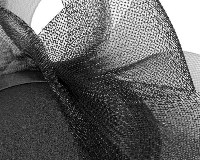 Black custom made Mother of the Bride cocktail hat - Image 5
