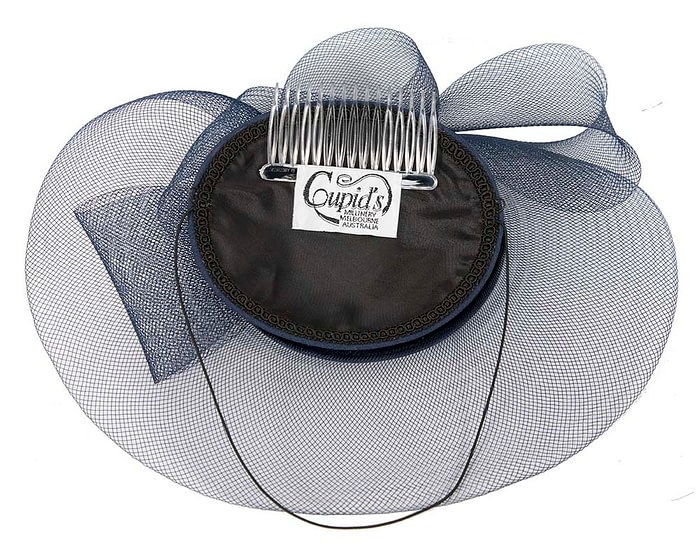 Navy custom made Mother of the Bride cocktail hat - Image 4
