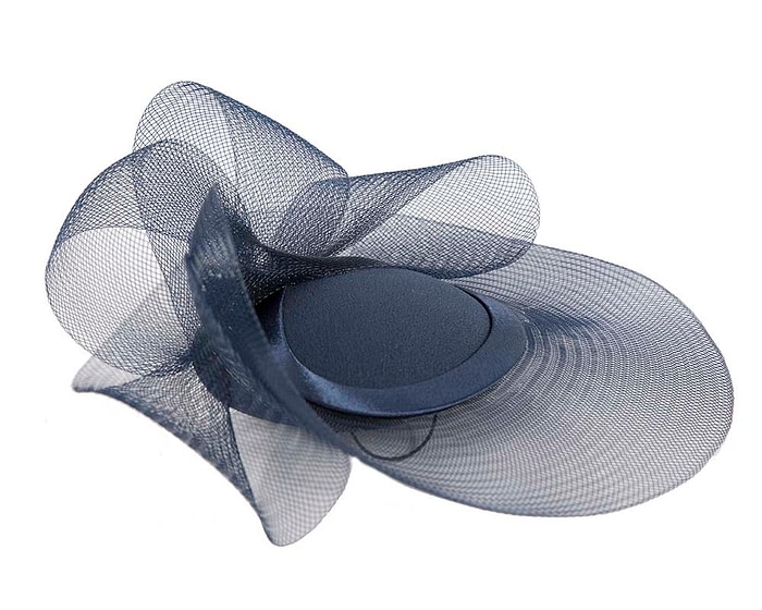 Navy custom made Mother of the Bride cocktail hat - Image 3