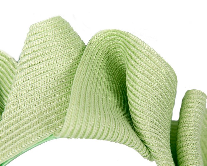 Lime green PU leather crown fascinator by Max Alexander - Image 3