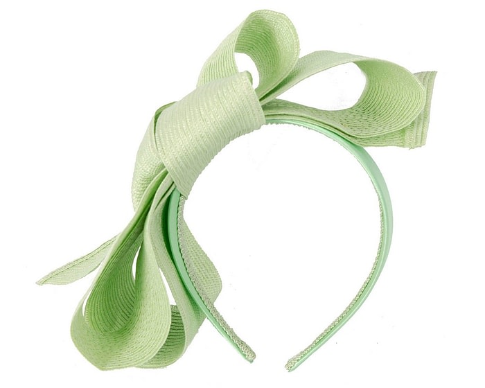 Fascinators Online - Large lime bow fascinator by Max Alexander