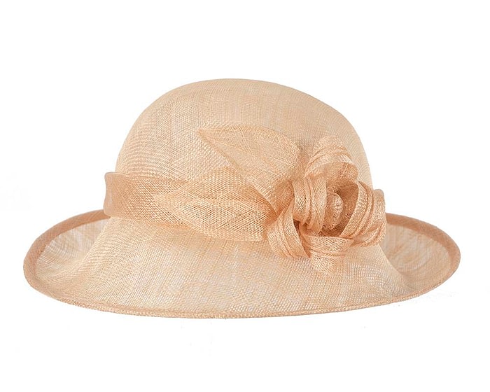 Fascinators Online - Nude cloche spring fashion hat by Max Alexander