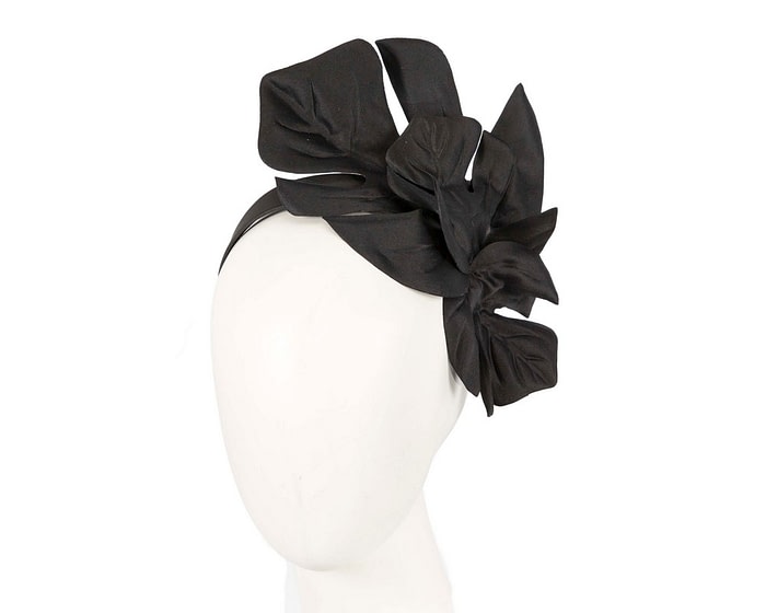 Fascinators Online - Large black leaves racing fascinator by Max Alexander