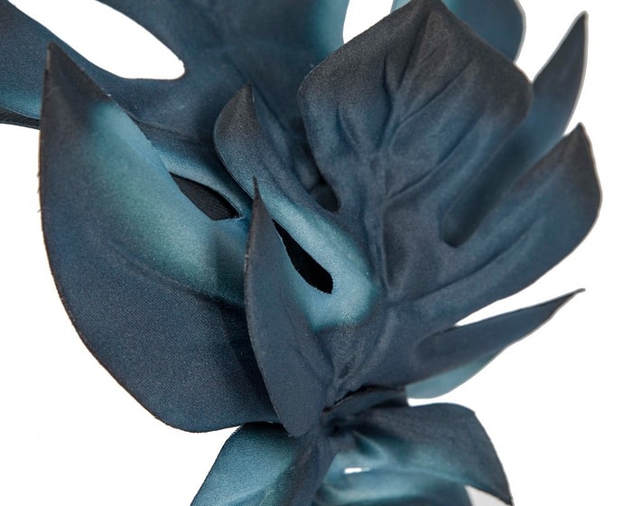 Large navy leaves racing fascinator by Max Alexander - Image 3