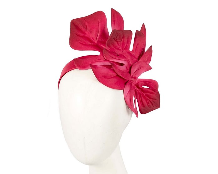 Large red leaves racing fascinator by Max Alexander