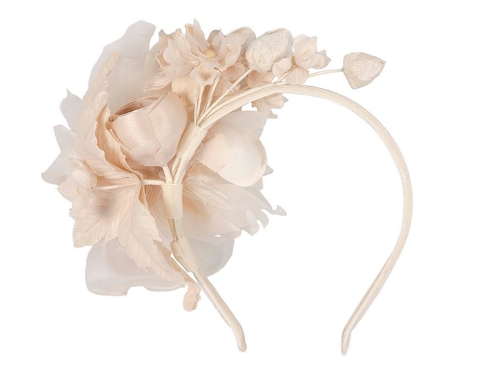 Cream and nude flower headband by Max Alexander - Image 4
