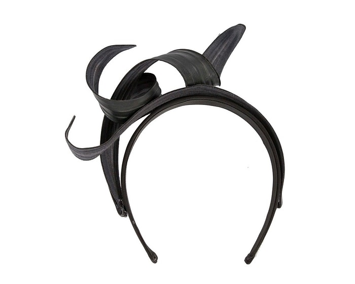 Fascinators Online - Black leather fascinator by Max Alexander