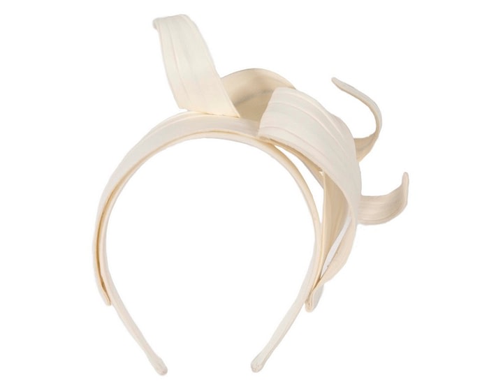 Ivory leather fascinator by Max Alexander - Image 2