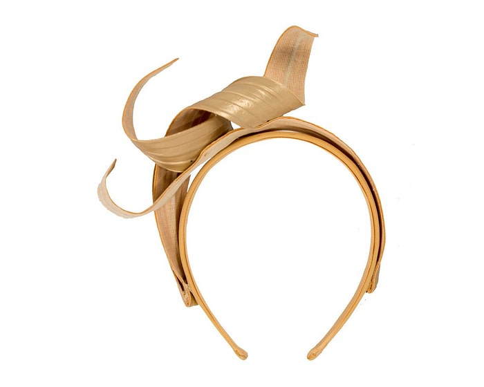 Gold leather fascinator by Max Alexander - Image 4