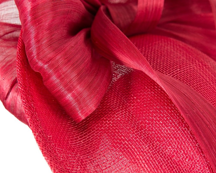 Fascinators Online - Bespoke red sinamay fascinator with bow by Fillies Collection