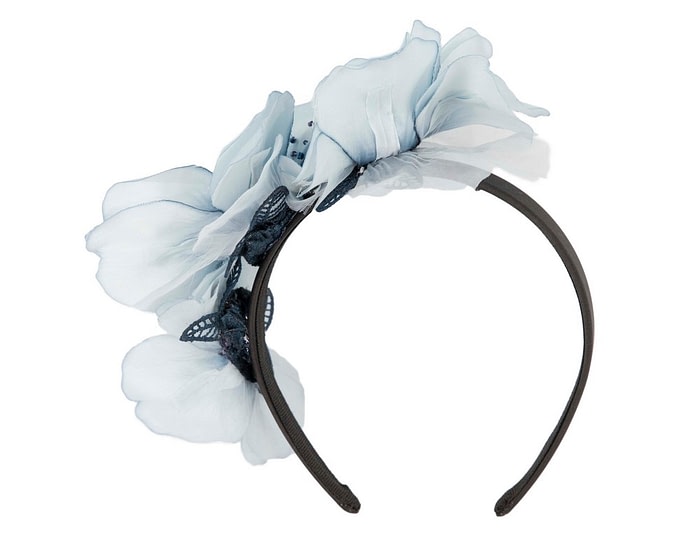 Navy blue flower fascinator headband by Fillies Collection - Image 4
