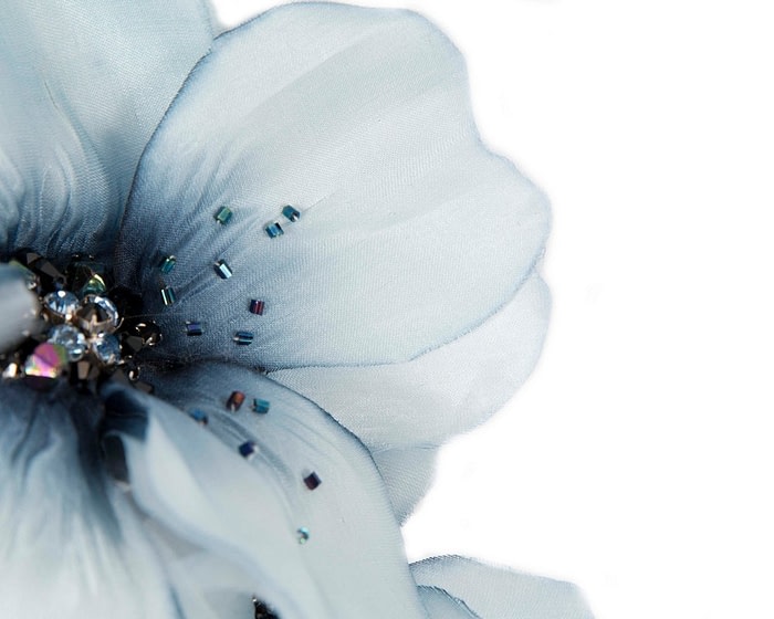 Navy blue flower fascinator headband by Fillies Collection - Image 3