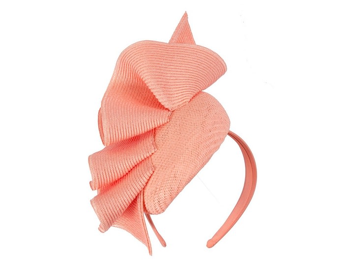 Fascinators Online - Coral racing pillbox fascinator by Fillies Collection