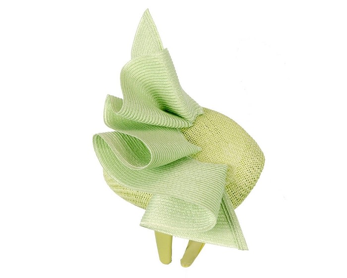 Lime green racing pillbox fascinator by Fillies Collection - Image 4
