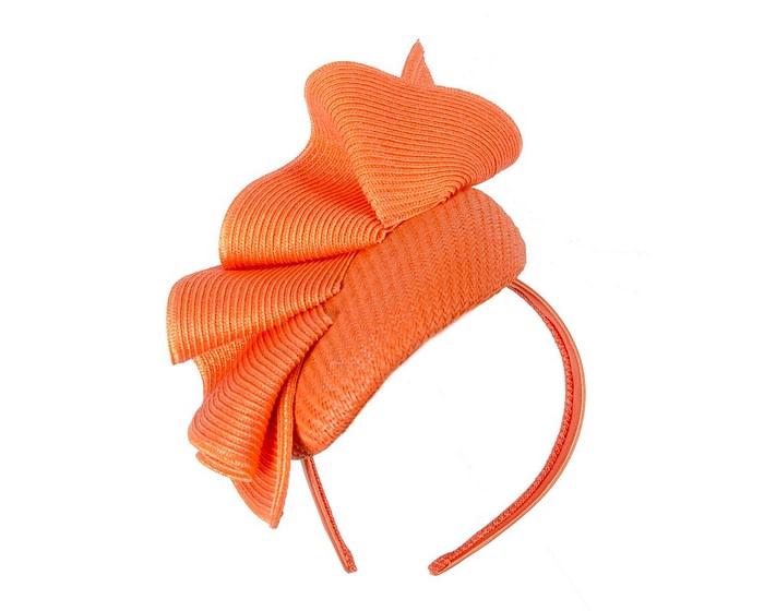 Orange racing pillbox fascinator by Fillies Collection - Image 2