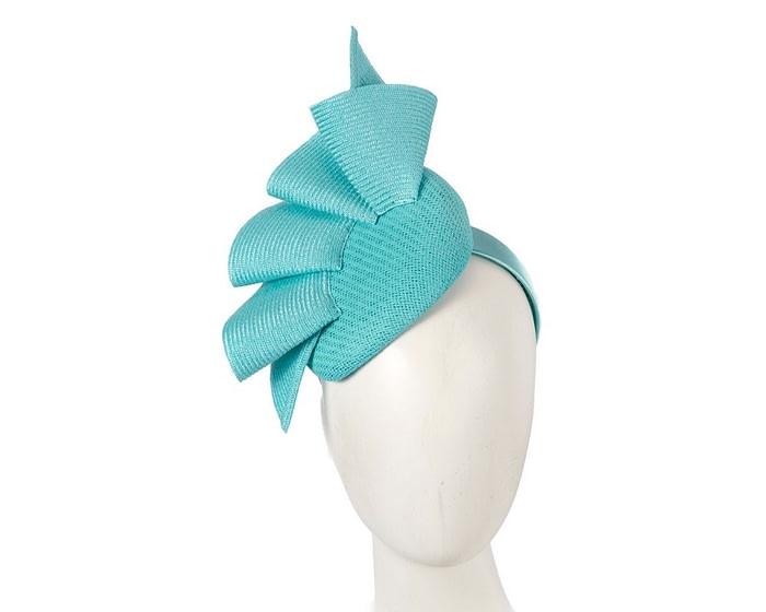 Turquoise racing pillbox fascinator by Fillies Collection