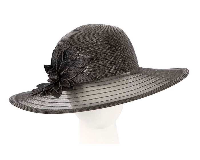 Fascinators Online - Black racing hat by Cupids Millinery Melbourne