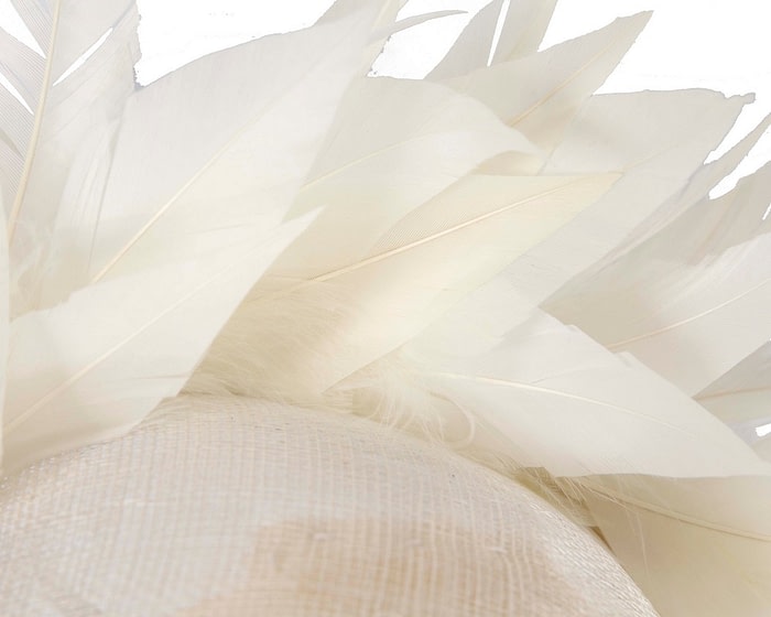 Fascinators Online - Large cream sinamay hat by Max Alexander