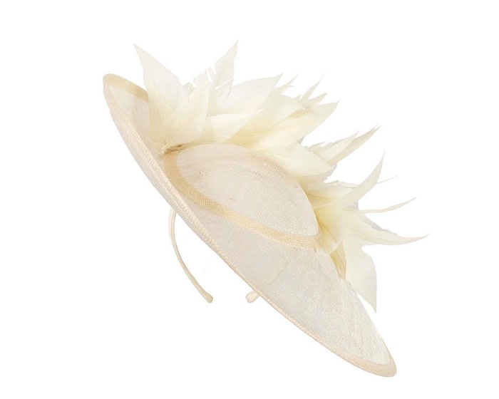 Fascinators Online - Large cream sinamay hat by Max Alexander