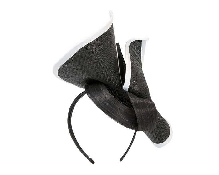 Black & White fascinator with bow by Fillies Collection - Image 6