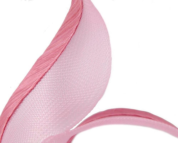 Twisted dusty pink racing fascinator by Fillies Collection - Image 3