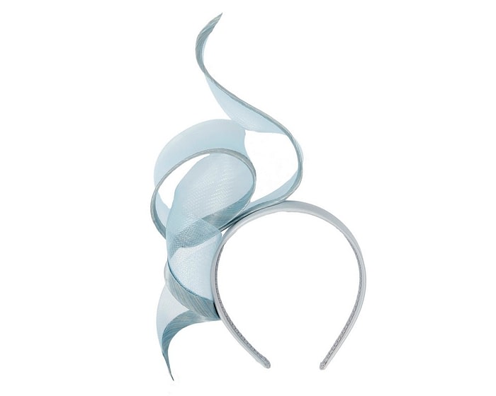 Twisted light blue racing fascinator by Fillies Collection - Image 2