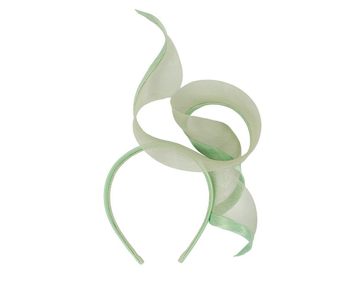 Twisted mint green racing fascinator by Fillies Collection - Image 4