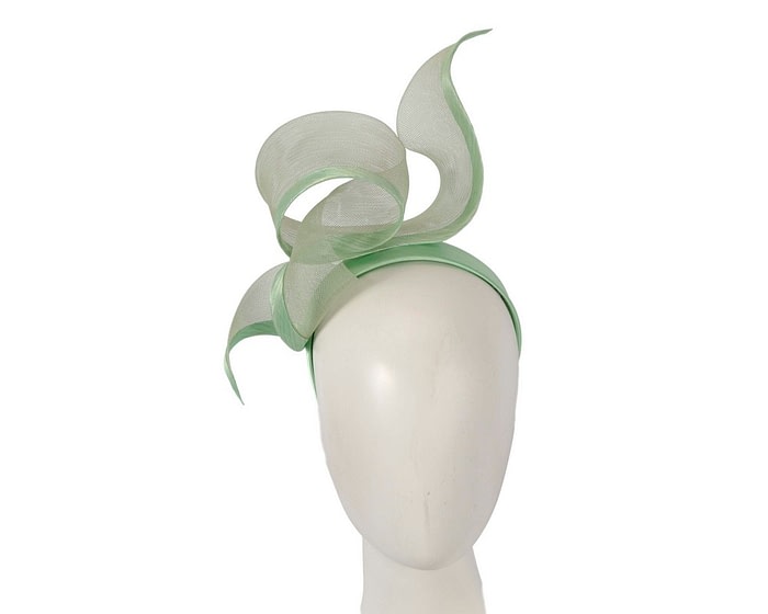 Twisted mint green racing fascinator by Fillies Collection