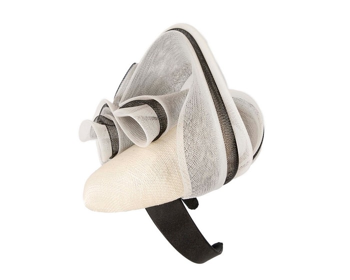 Large cream and black fascinator by Fillies Collection - Image 3
