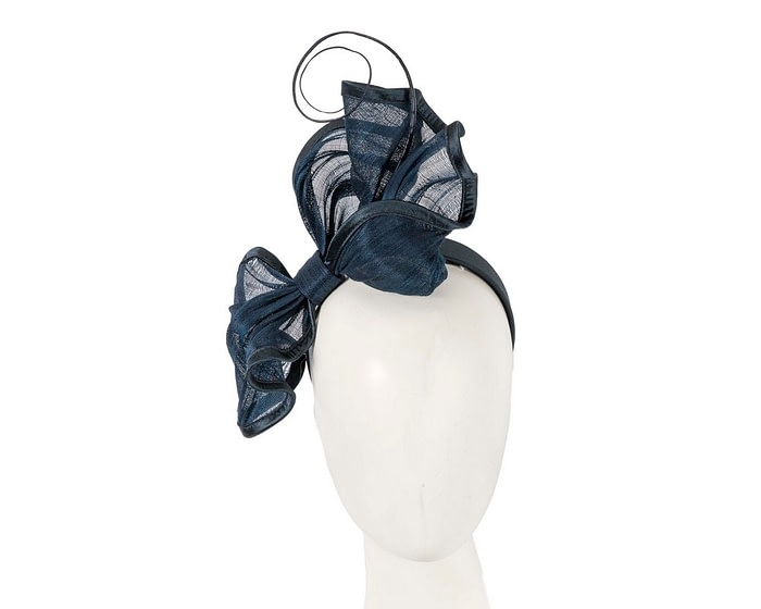 Twisted navy racing fascinator by Fillies Collection