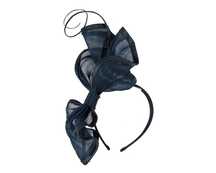 Twisted navy racing fascinator by Fillies Collection - Image 2