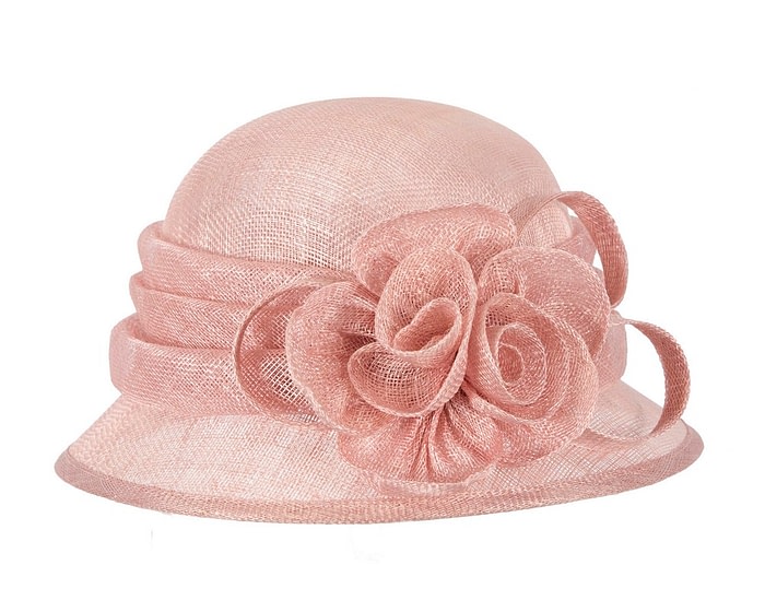 Fascinators Online - Dusty pink cloche racing hat by Max Alexander