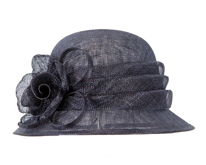 Navy cloche racing hat by Max Alexander - Image 2