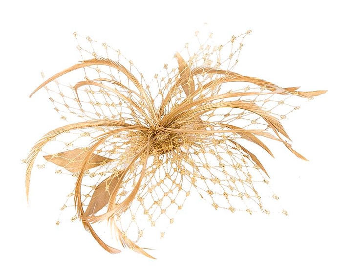 Custom made gold fascinator by Cupids Millinery - Image 2
