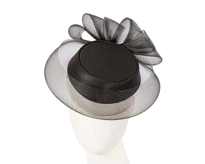 Fascinators Online - Black custom made special occasion hat by Cupids Millinery