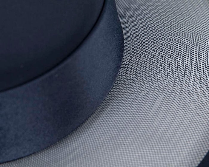 Navy boater hat by Cupids Millinery Melbourne - Image 4