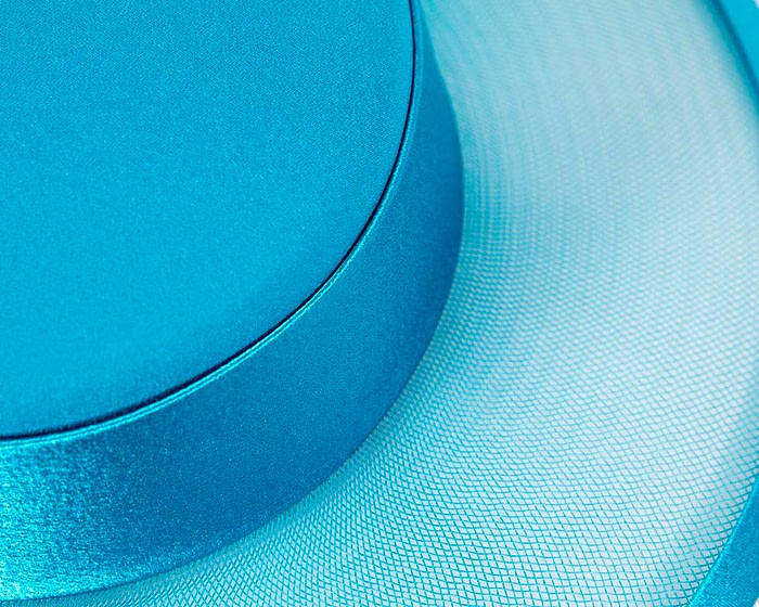 Turquoise boater hat by Cupids Millinery Melbourne - Image 4