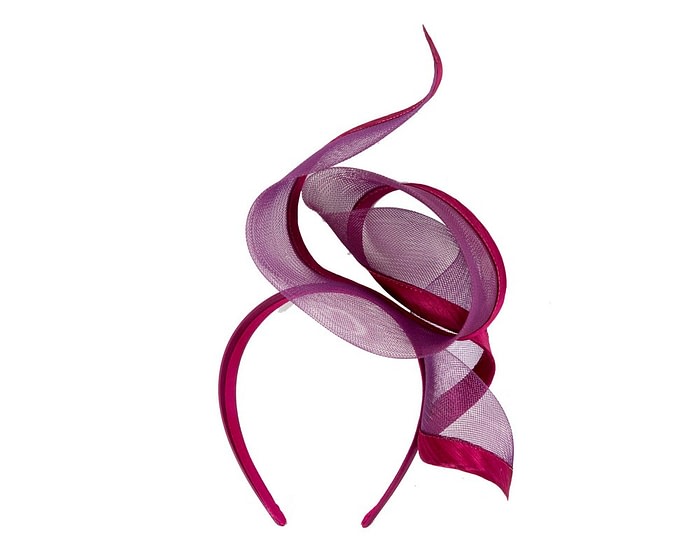 Twisted magenta racing fascinator by Fillies Collection - Image 4