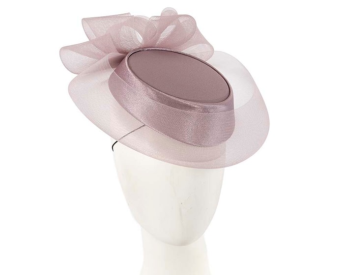 Mauve custom made special occasion hat by Cupids Millinery