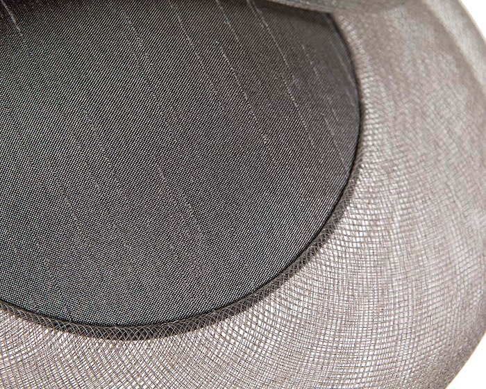 Charcoal custom made cocktail hat by Cupids Millinery - Image 6