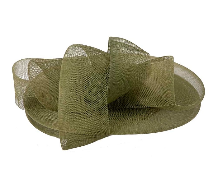 Khaki custom made cocktail hat by Cupids Millinery - Image 6