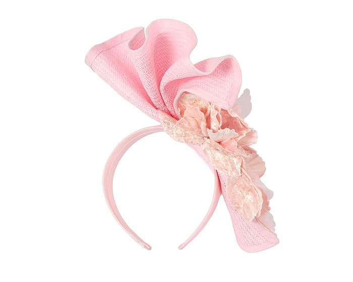 Bespoke large pink flower fascinator by Fillies Collection - Image 5