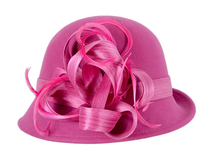Fuchsia winter fashion hat by Fillies Collection - Image 4