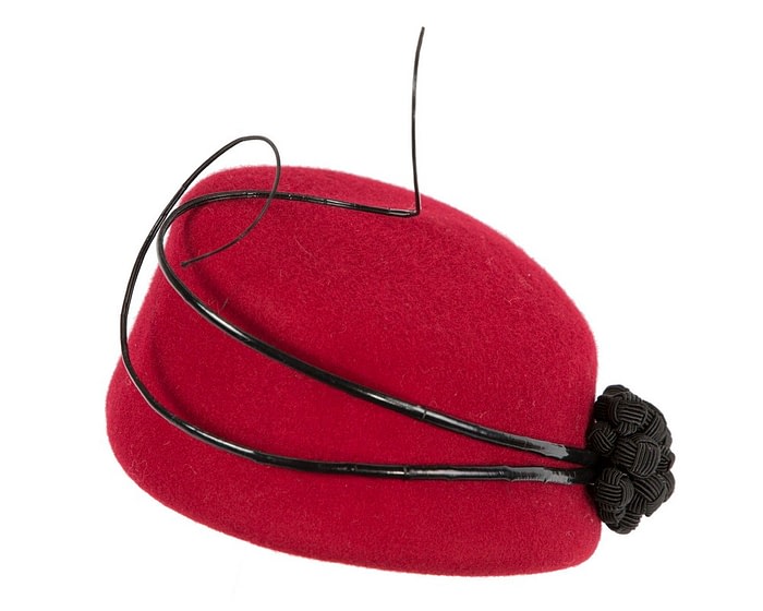 Red winter racing fascinator by Fillies Collection - Image 4