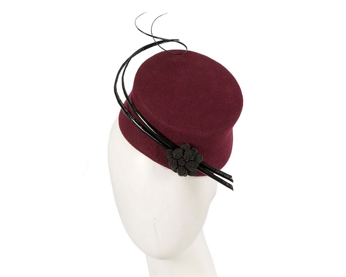 Burgundy winter racing fascinator by Fillies Collection